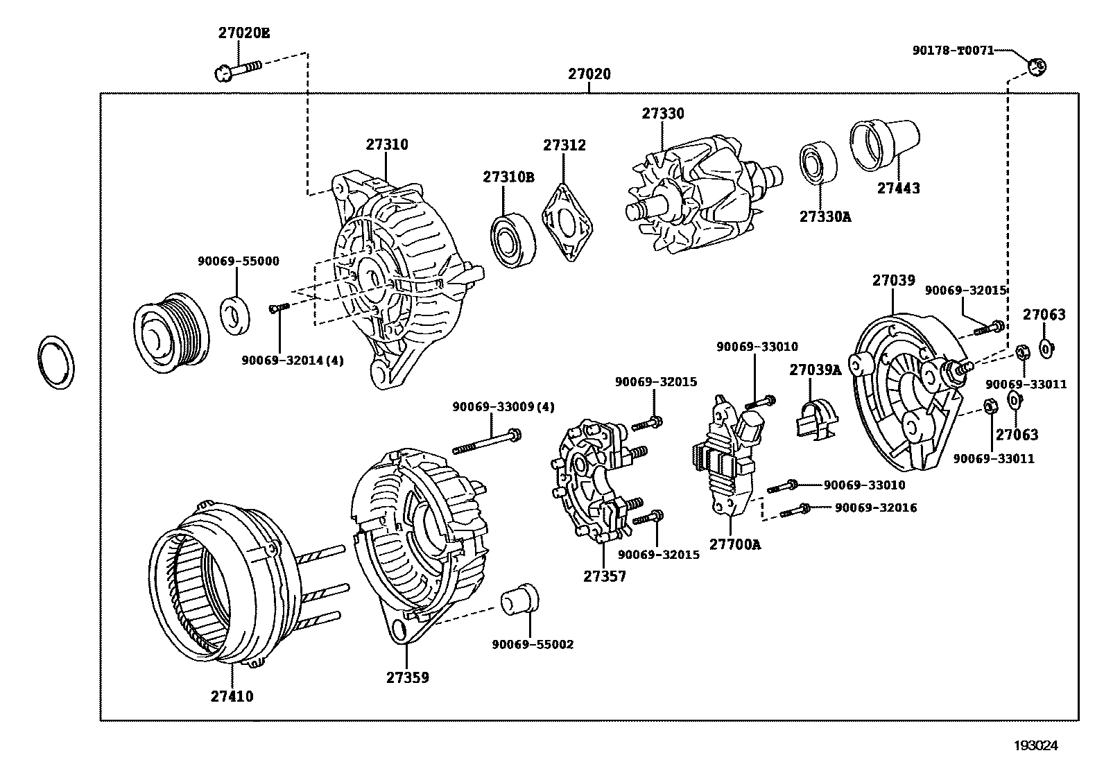 Toyota HILUX Alternator EPC diagram — 193024