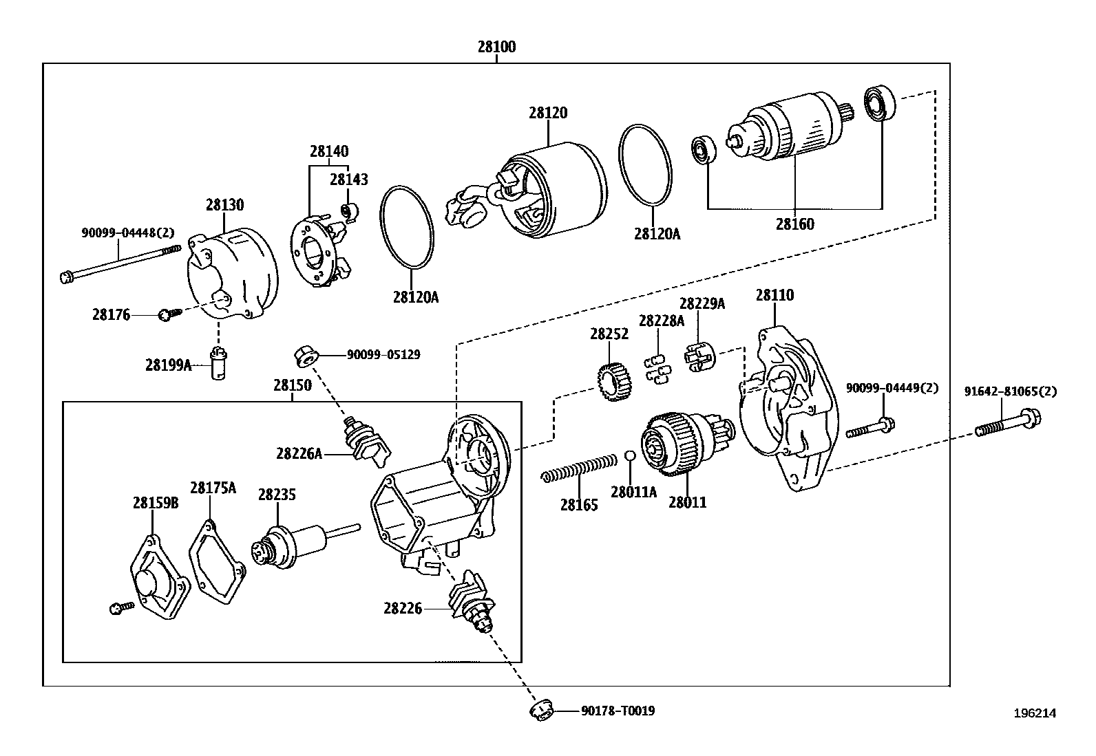 Toyota HILUX 起动机 EPC diagram — 196214