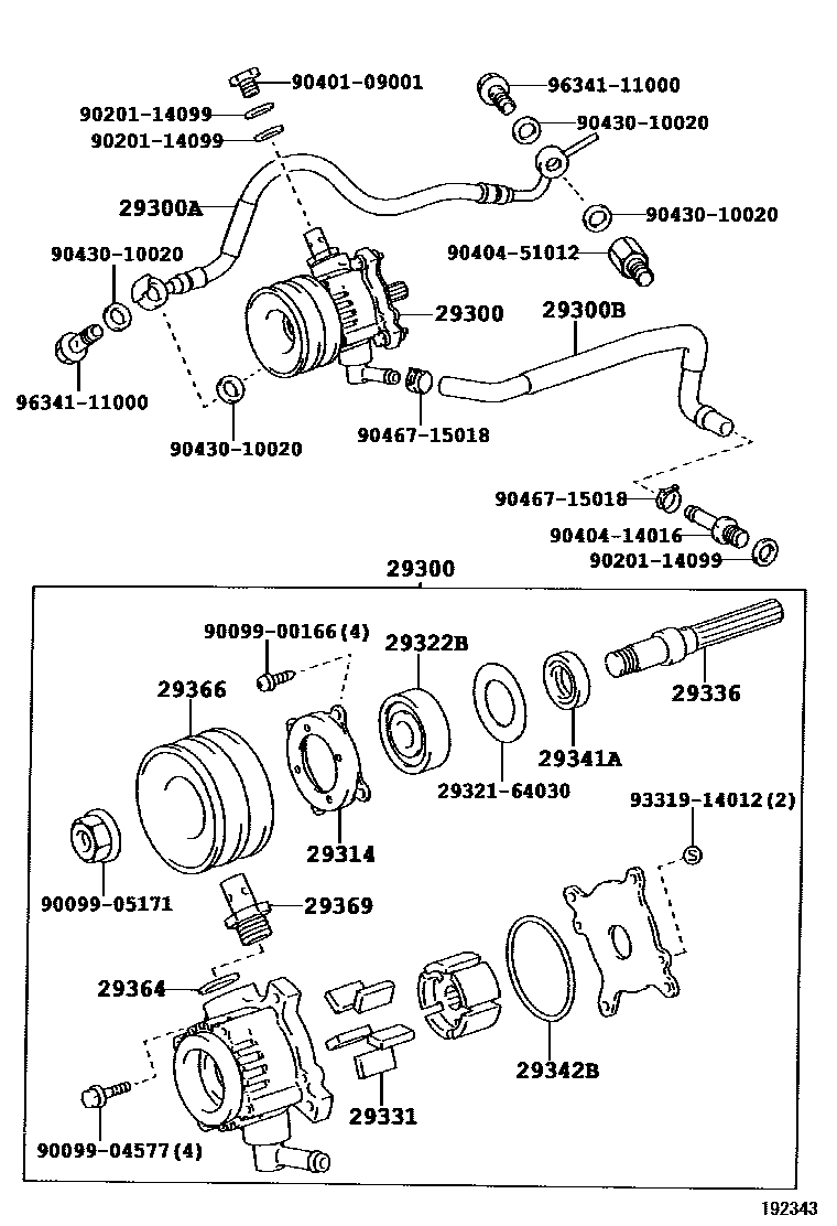 Toyota HILUX 真空泵 EPC diagram — 192343