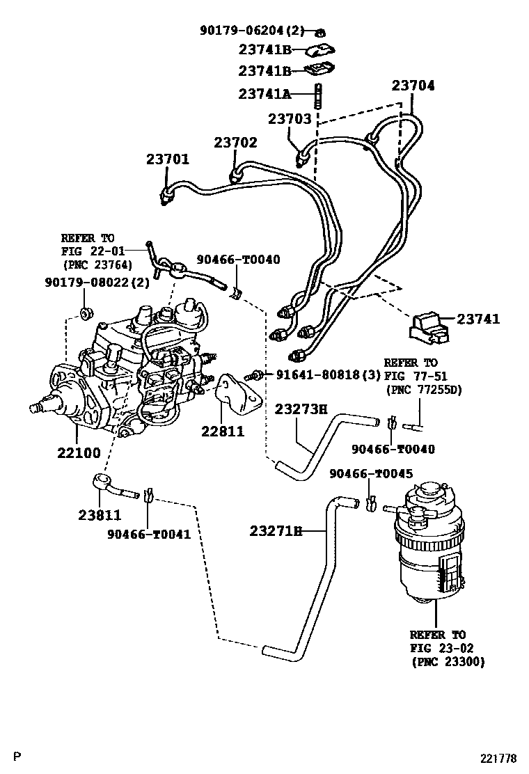 Toyota HILUX 喷油泵总成 EPC diagram — 221778