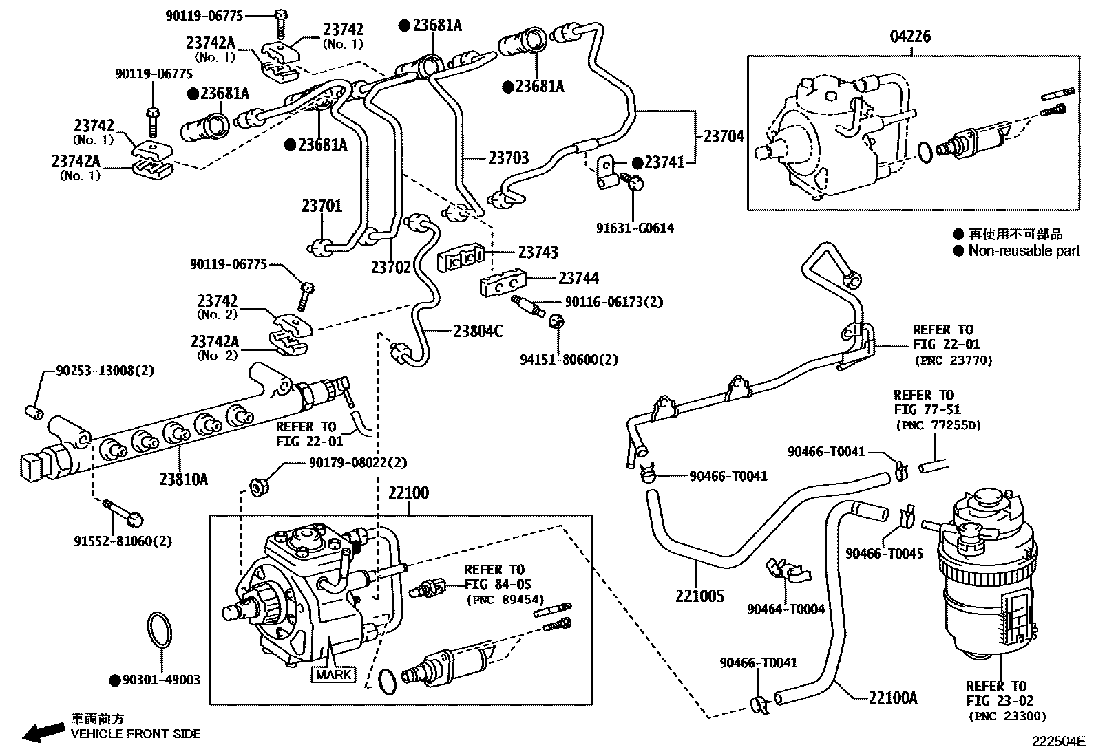 Toyota HILUX 喷油泵总成 EPC diagram — 222504E