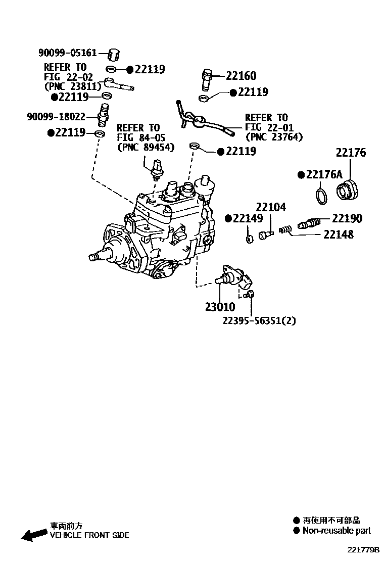 Toyota HILUX 喷油泵体 EPC diagram — 221779B