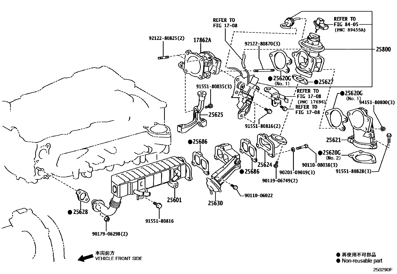 Toyota HILUX 废气再循环系统 EPC diagram — 250290F