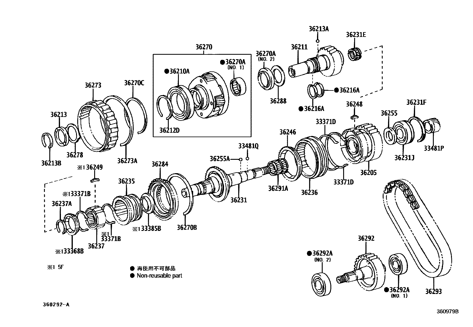 Toyota HILUX Transfer Gear EPC diagram — 360979B
