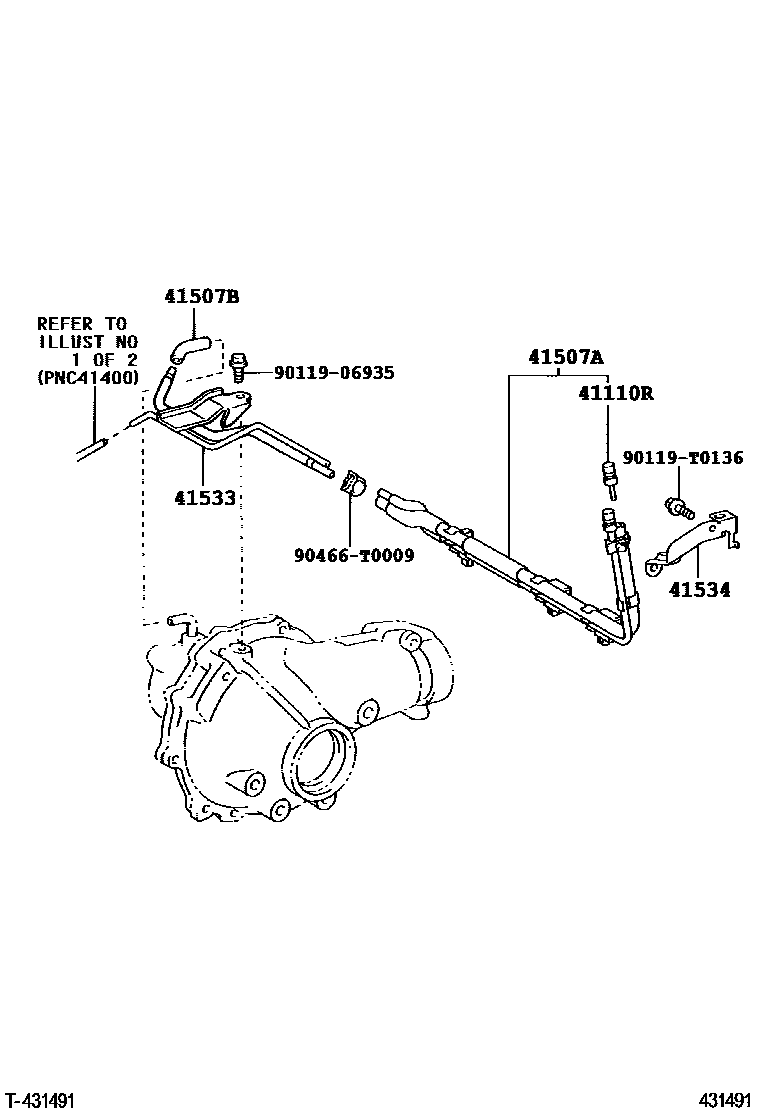 Toyota HILUX 前桥壳和差速器 EPC diagram — 431491