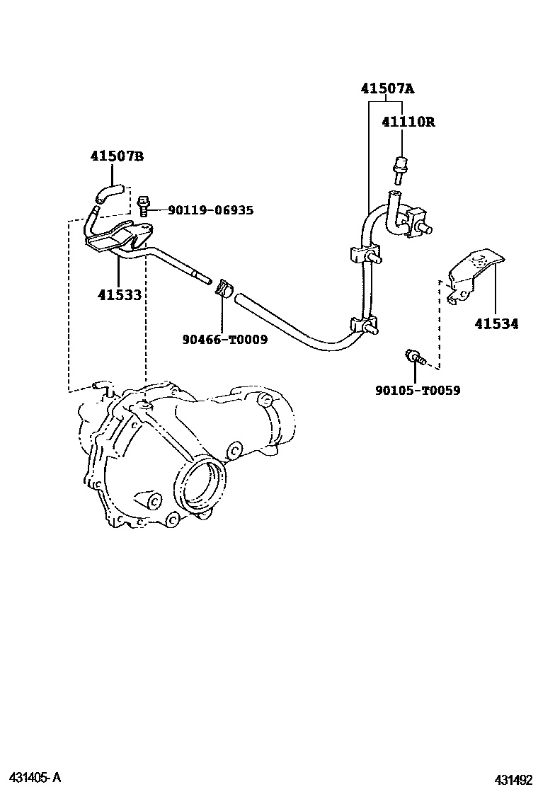 Toyota HILUX 前桥壳和差速器 EPC diagram — 431492