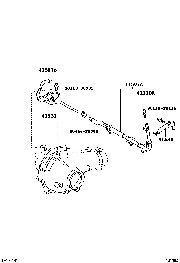 Toyota HILUX 前桥壳和差速器 EPC diagram — 431493