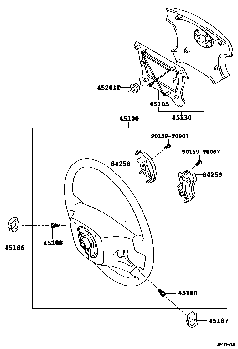 Toyota HILUX Steering Wheel EPC diagram — 453951A
