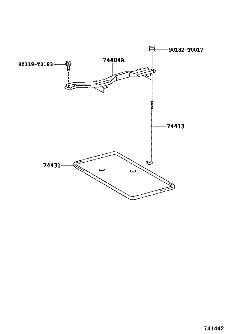 Toyota HILUX battery holder EPC diagram — 741442