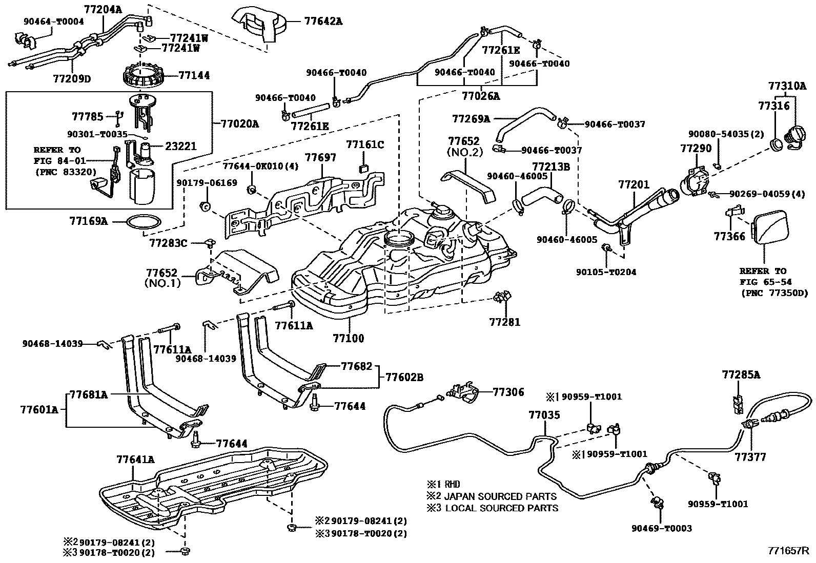 Toyota HILUX 燃油箱和燃油管 EPC diagram — 771657R