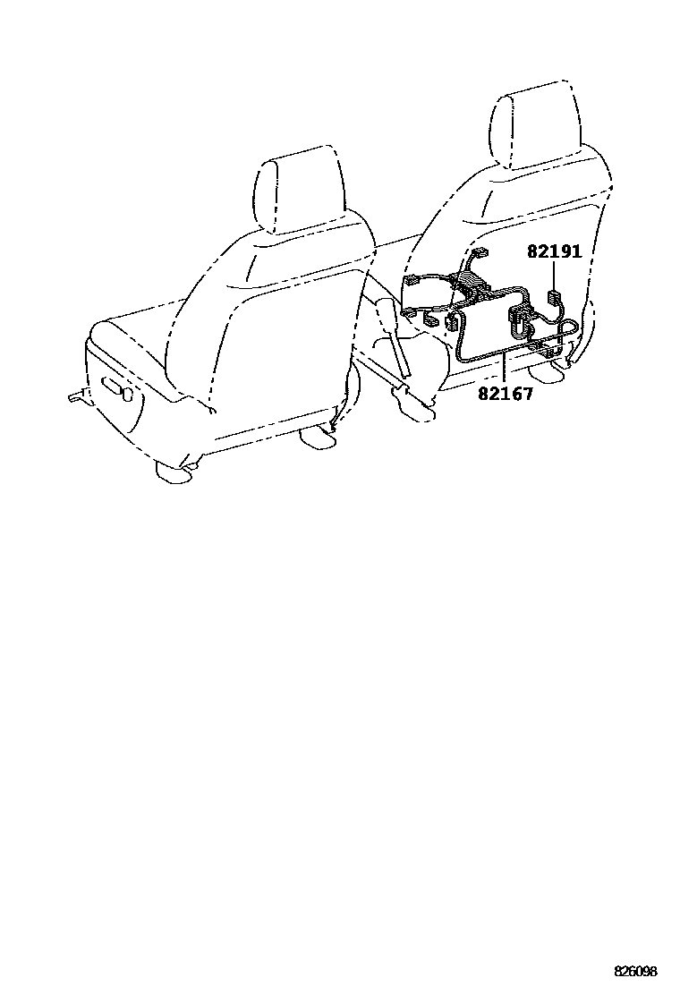 Toyota HILUX 线束和卡夹 EPC diagram — 826098