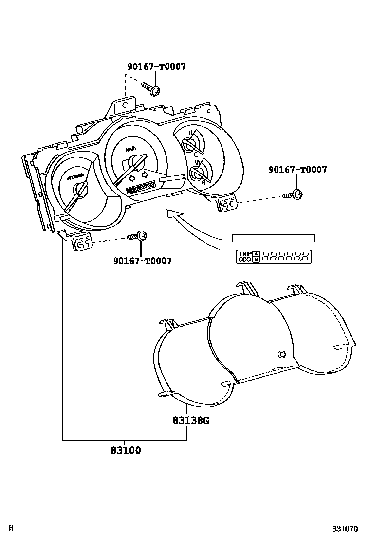Toyota HILUX 仪表 EPC diagram — 831070