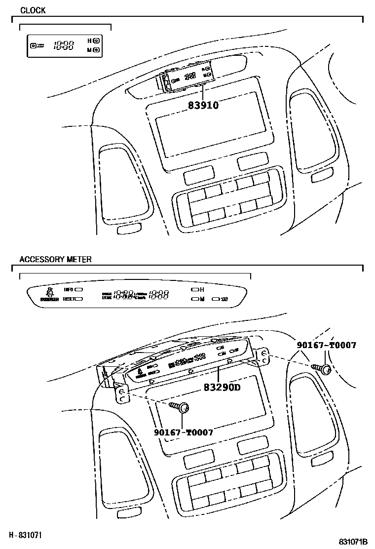 Toyota HILUX 仪表 EPC diagram — 831071B
