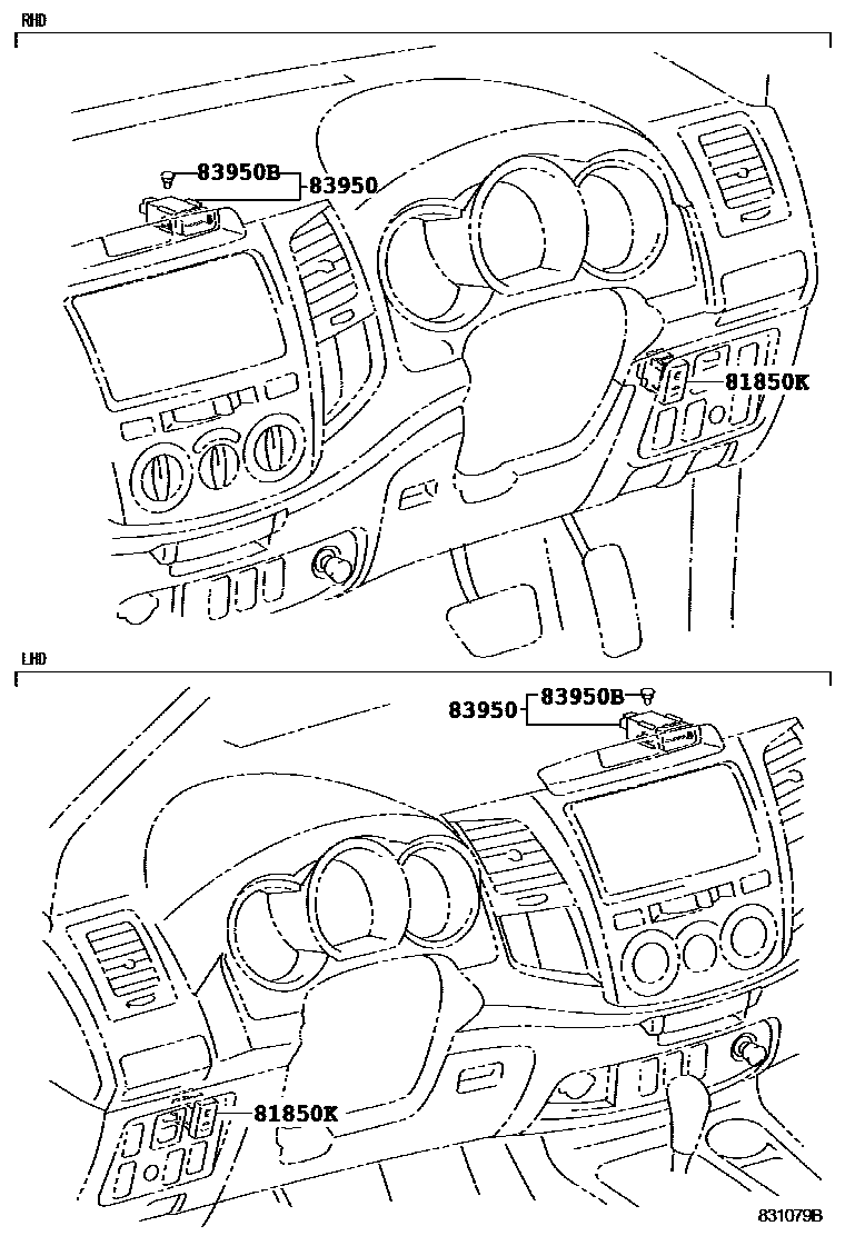Toyota HILUX indicator light EPC diagram — 831079D