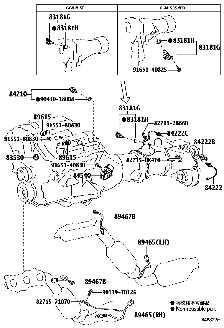 Toyota HILUX 开关和继电器和ECU EPC diagram — 846822E