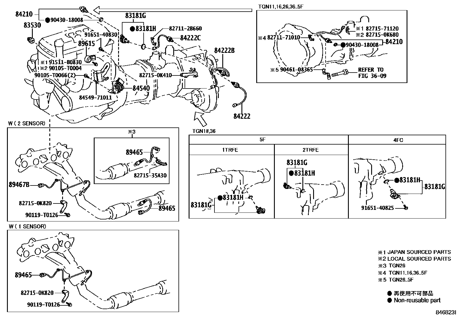 Toyota HILUX 开关和继电器和ECU EPC diagram — 846823I