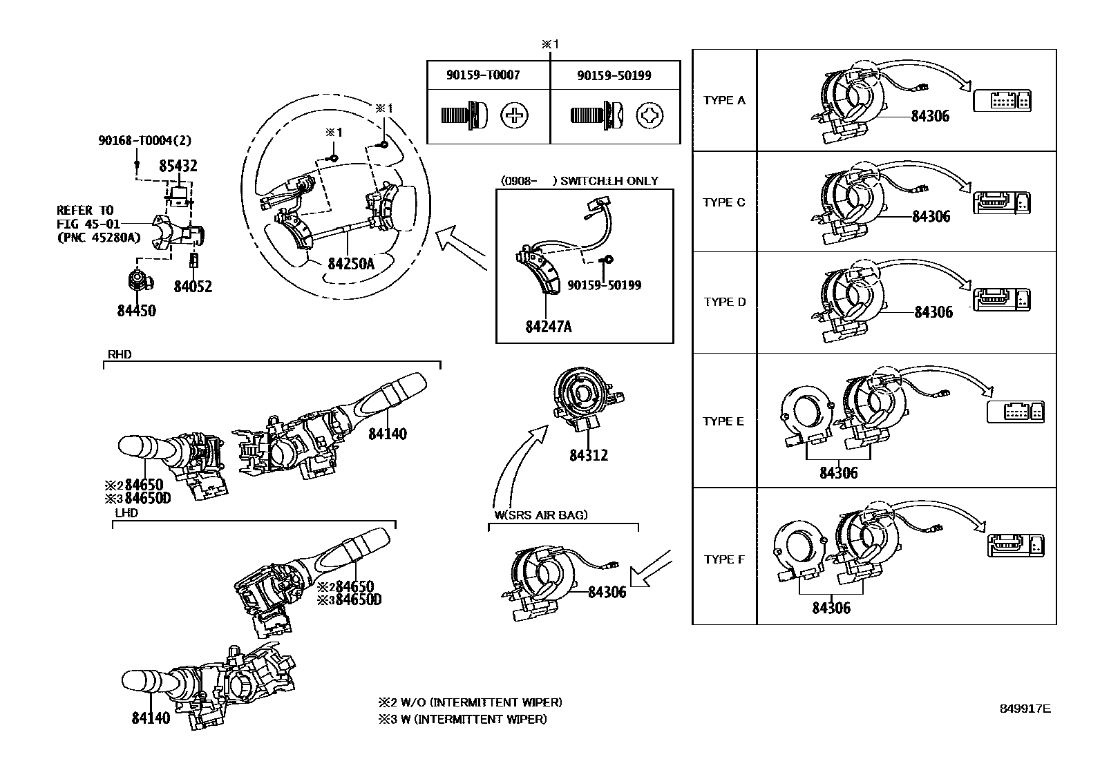 Toyota HILUX 开关和继电器和ECU EPC diagram — 849917E