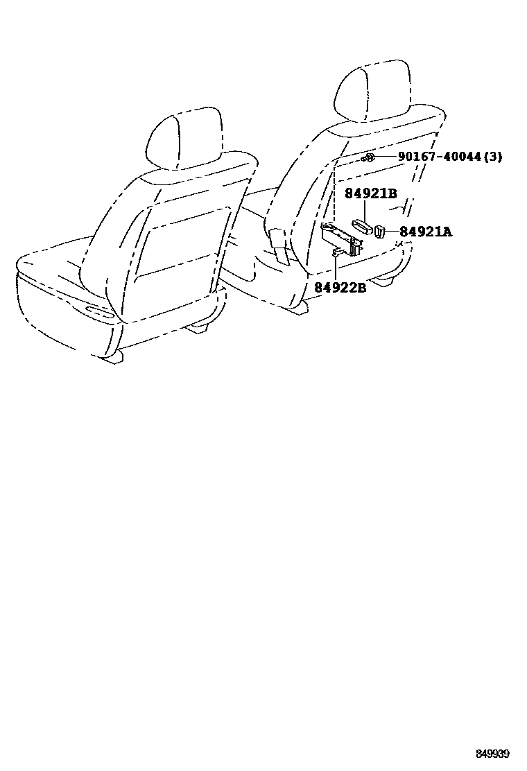 Toyota HILUX 开关和继电器和ECU EPC diagram — 849939