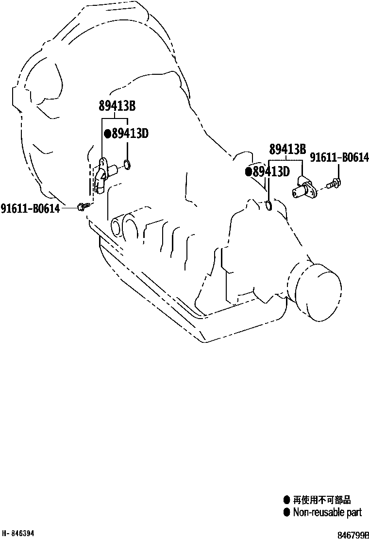 Toyota HILUX 超速档和电子控制变速器 EPC diagram — 846799B