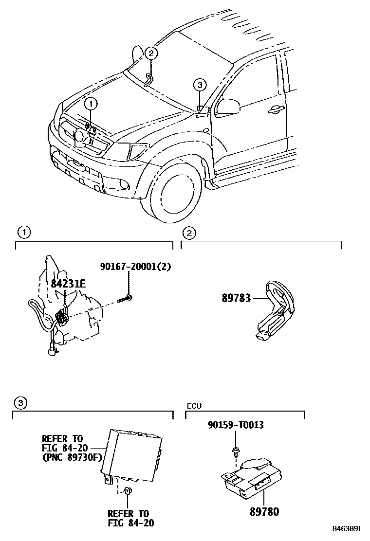 Toyota HILUX 防盗装置 EPC diagram — 846389I