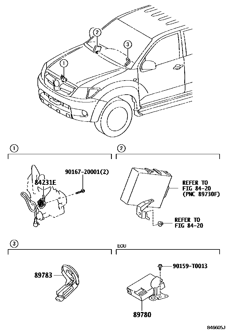 Toyota HILUX 防盗装置 EPC diagram — 846605J