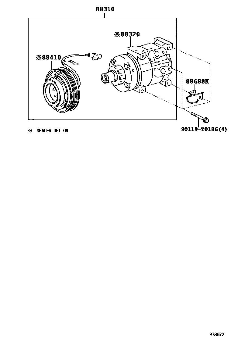 Toyota HILUX Heating & Air Conditioning - Compressor EPC diagram — 878672