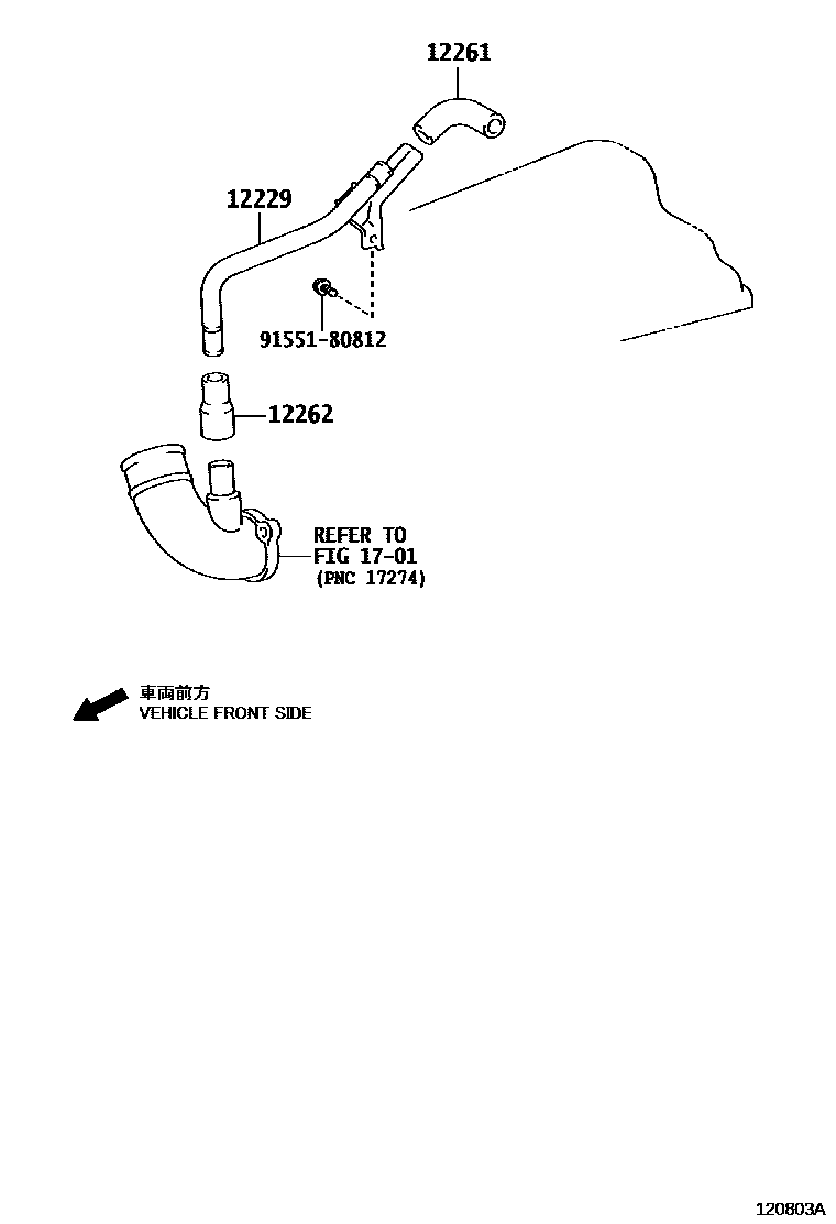 Toyota HILUX Ventilation Hose EPC diagram — 120803A