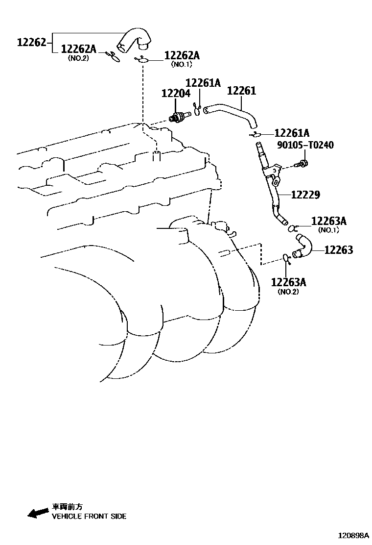 Toyota HILUX Ventilation Hose EPC diagram — 120898A