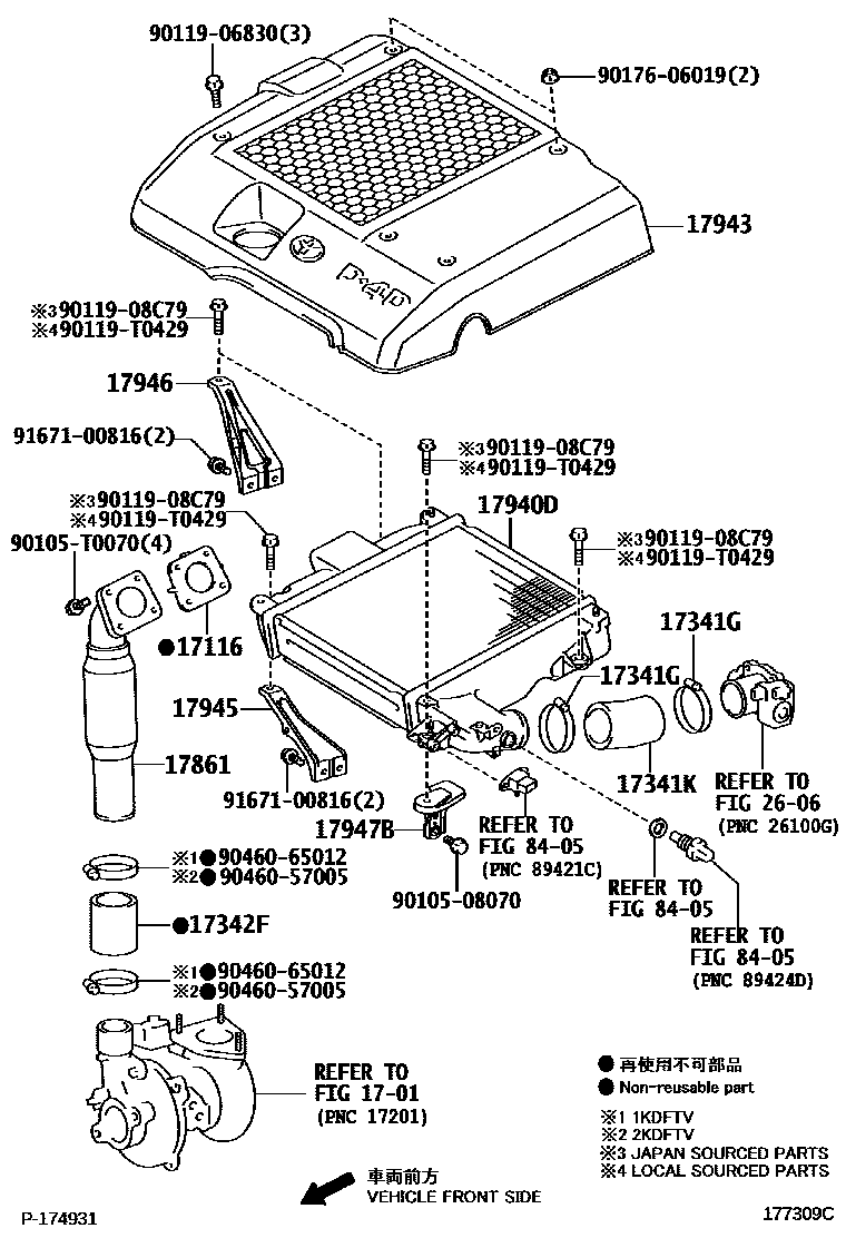 Toyota HILUX Air Cleaner EPC diagram — 177309C