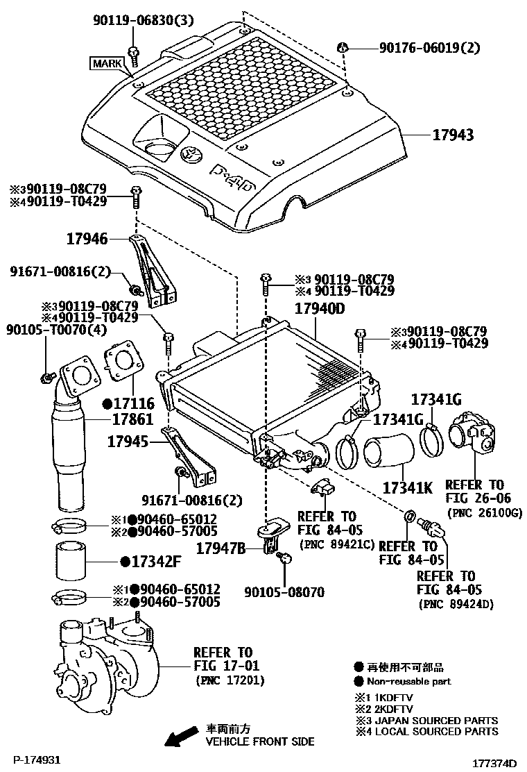 Toyota HILUX Air Cleaner EPC diagram — 177374D