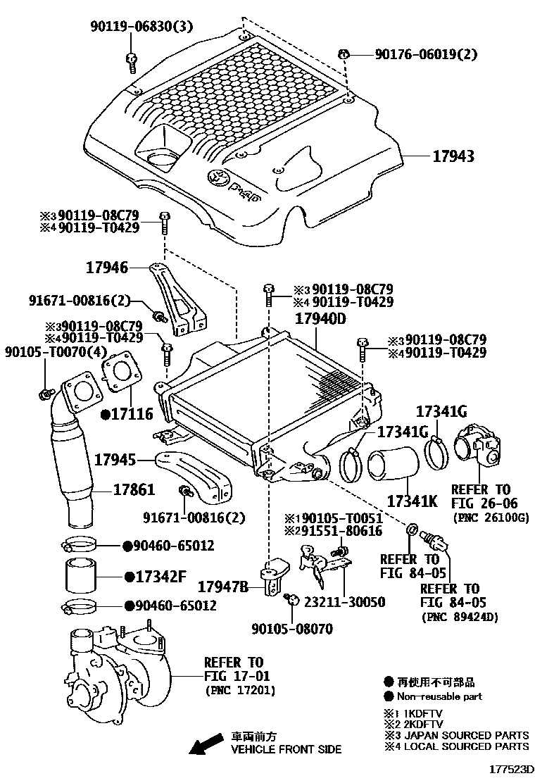 Toyota HILUX Air Cleaner EPC diagram — 177523D