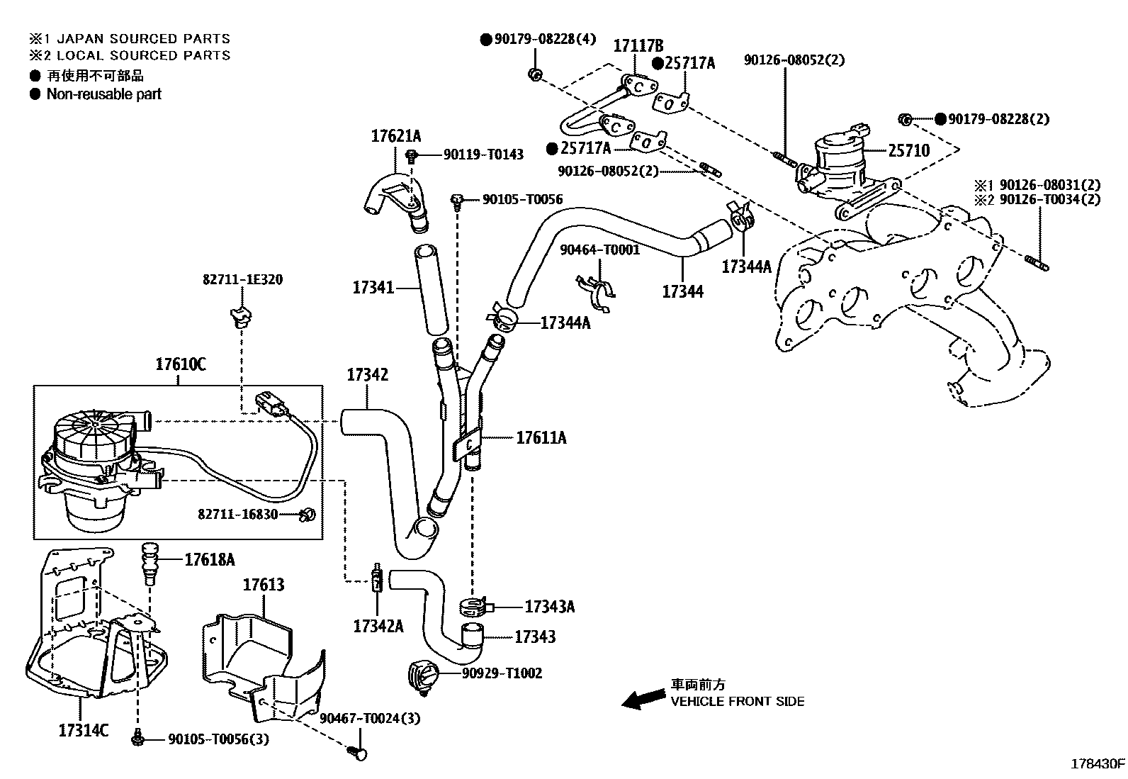 Toyota HILUX 歧管喷气系统 EPC diagram — 178430F