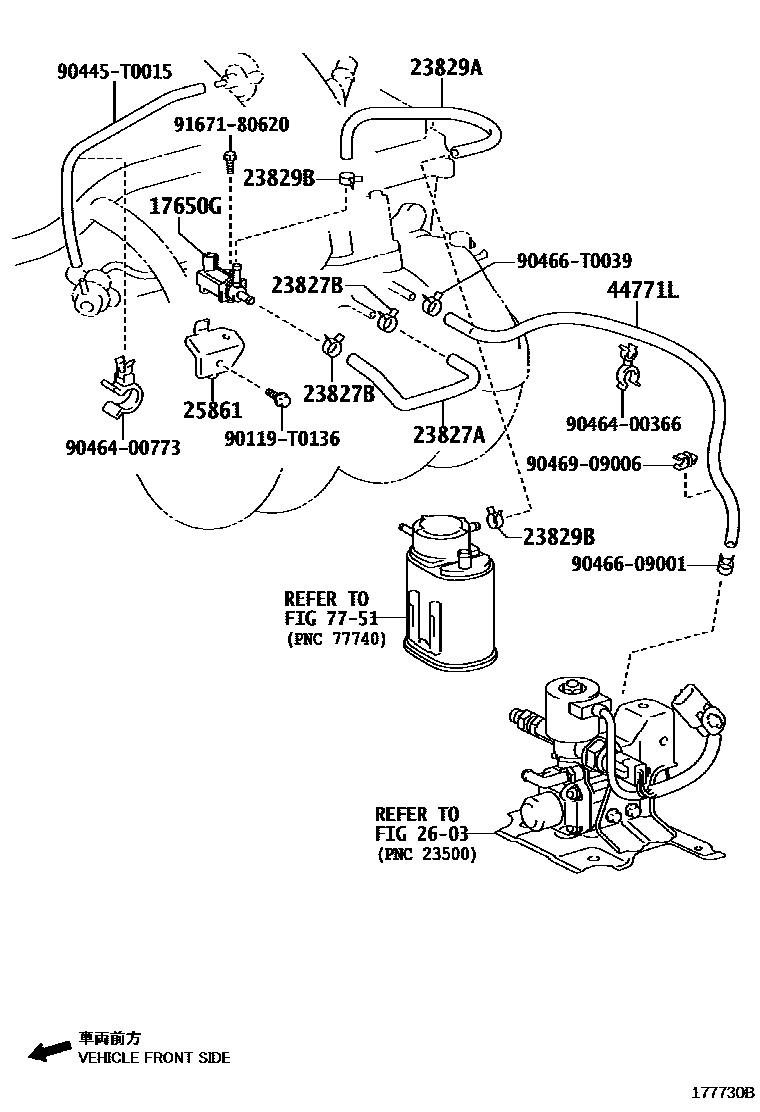 Toyota HILUX vacuum tube EPC diagram — 177730B