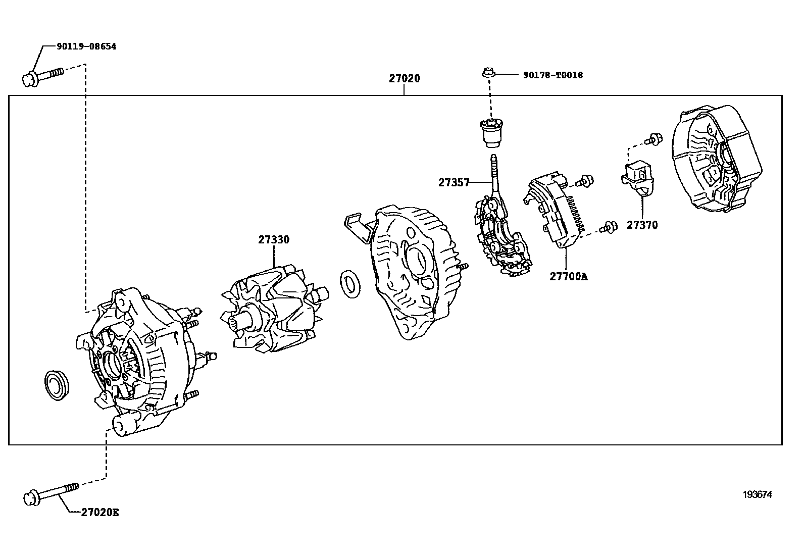 Toyota HILUX Alternator EPC diagram — 193674