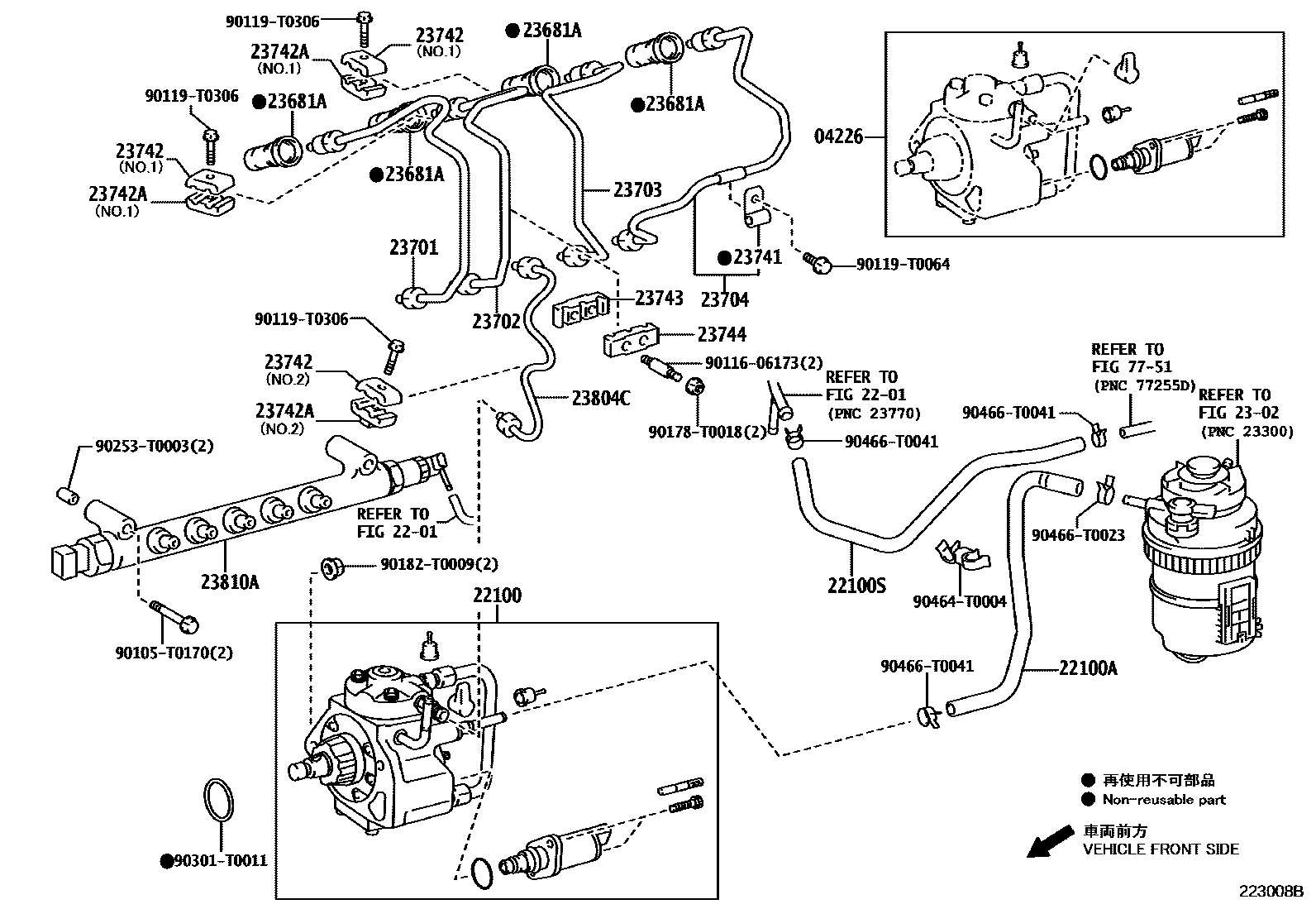 Toyota HILUX 喷油泵总成 EPC diagram — 223008B