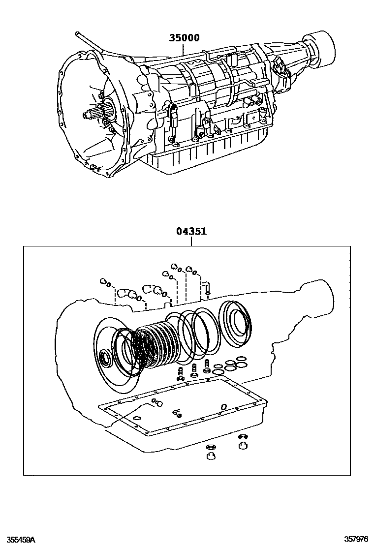 Toyota HILUX 传动桥或变速器总成和衬垫组件(ATM) EPC diagram — 357976