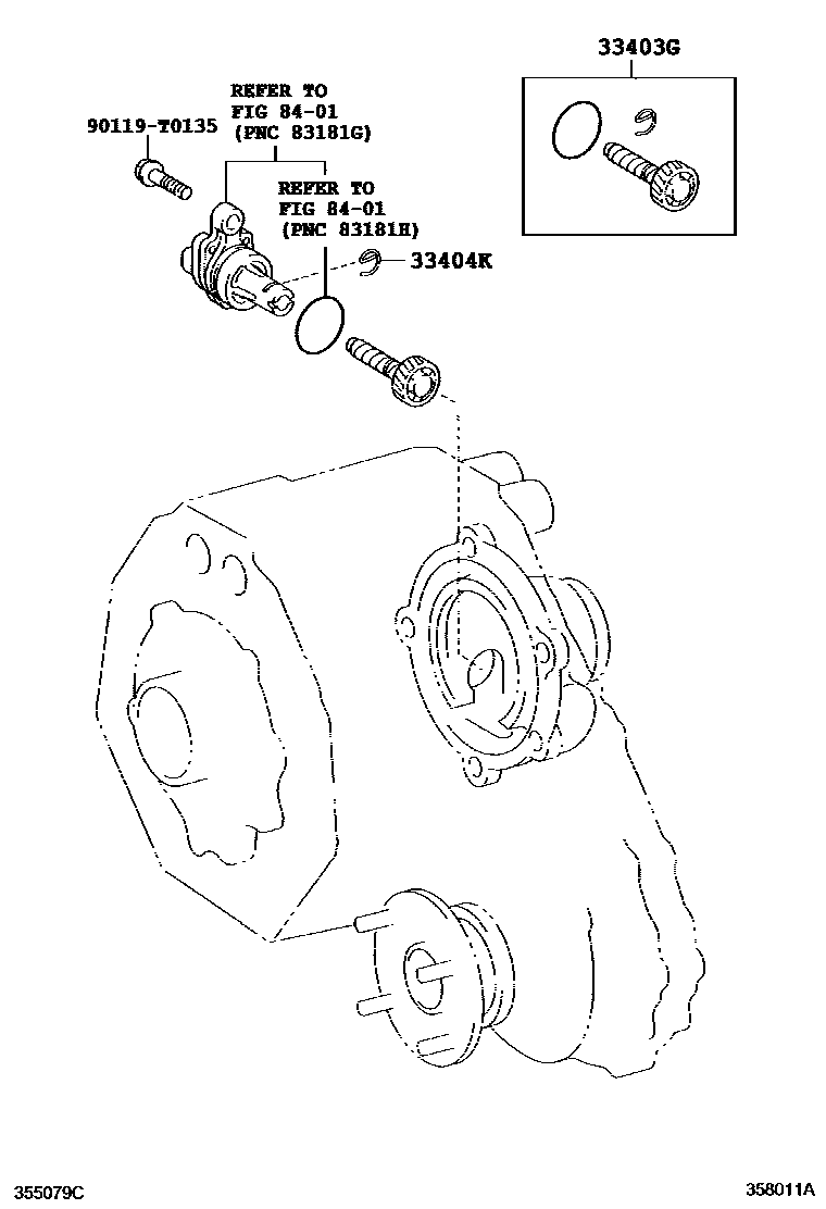 Toyota HILUX 速度表从动齿轮(ATM) EPC diagram — 358011A