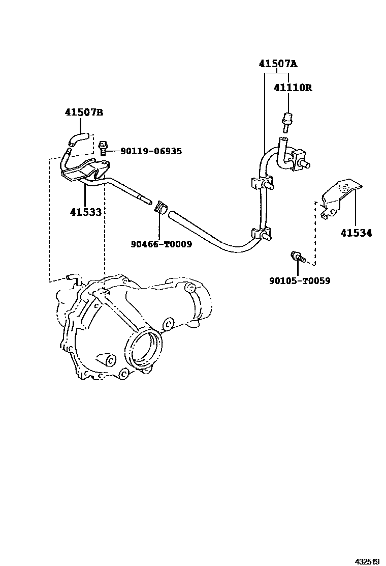 Toyota HILUX 前桥壳和差速器 EPC diagram — 432519
