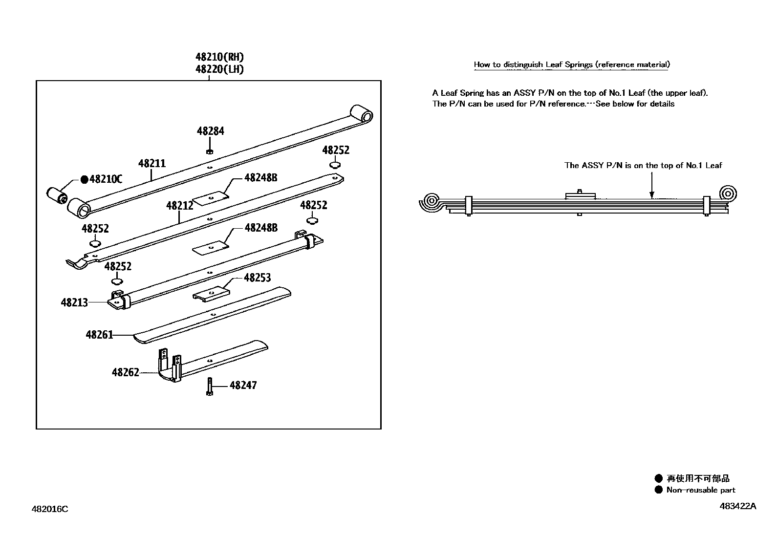 Toyota HILUX Rear Spring & Shock Absorber EPC diagram — 483422A