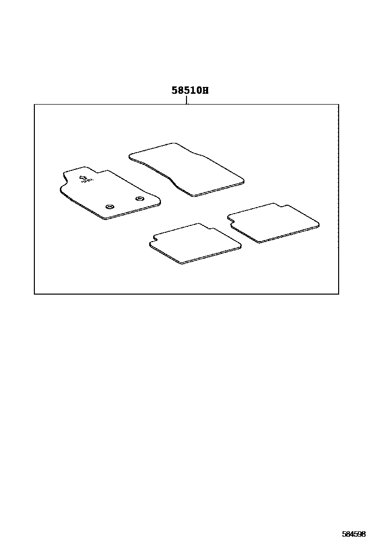 Toyota HILUX 地板垫和消声垫 EPC diagram — 584598