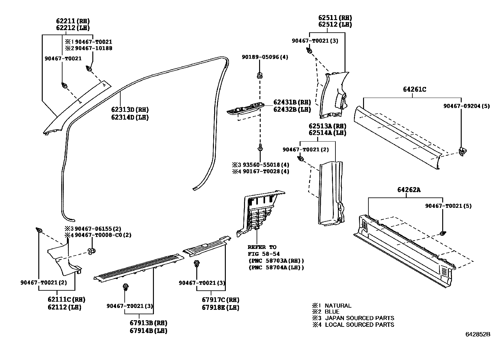 Toyota HILUX 车内装饰板 EPC diagram — 642852B