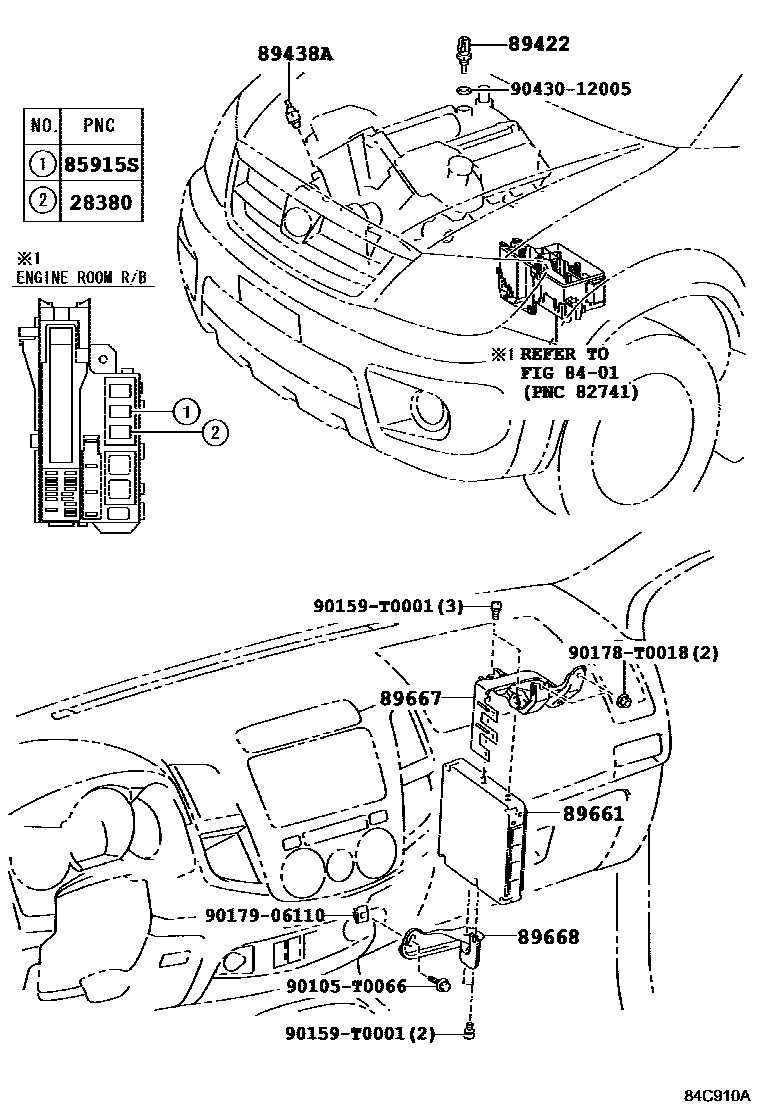 Toyota HILUX 电子燃油喷射系统 EPC diagram — 84C910A