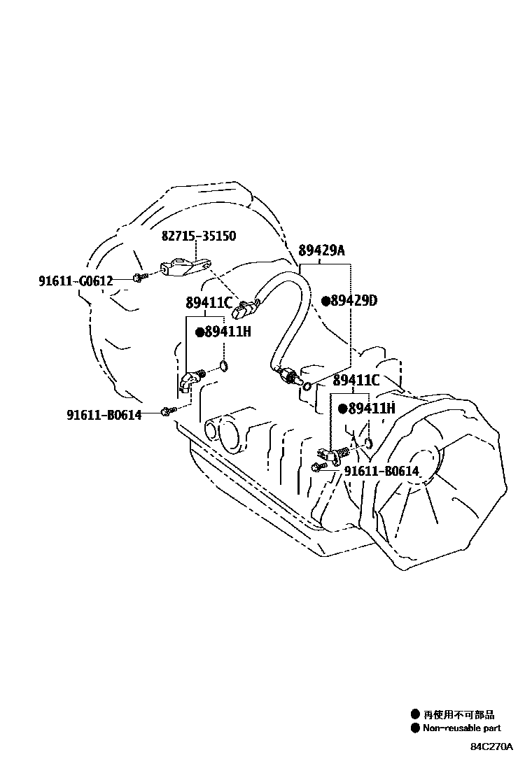Toyota HILUX 超速档和电子控制变速器 EPC diagram — 84C270A