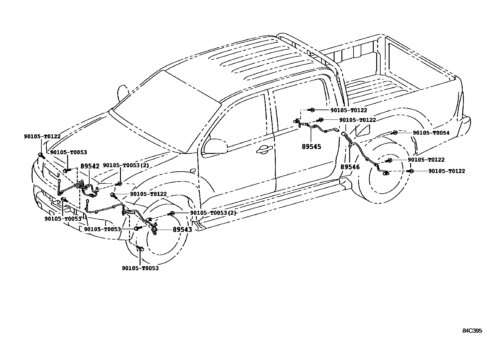 Toyota HILUX ABS 和 VSC EPC diagram — 84C395