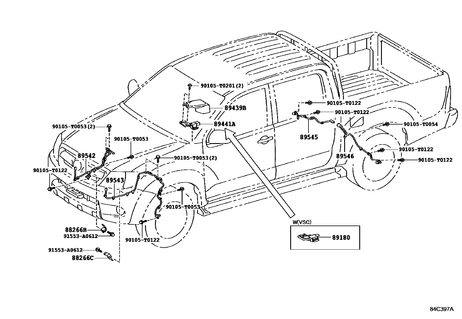 Toyota HILUX ABS 和 VSC EPC diagram — 84C397A