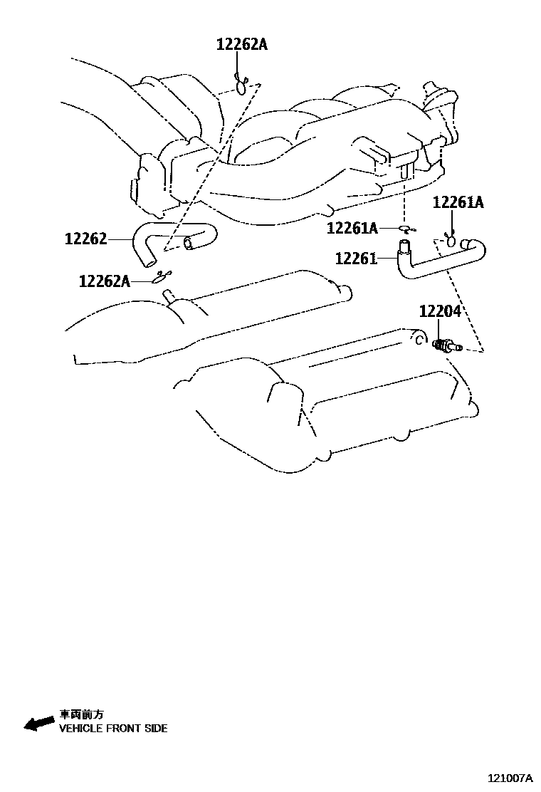 Toyota HILUX Ventilation Hose EPC diagram — 121007A