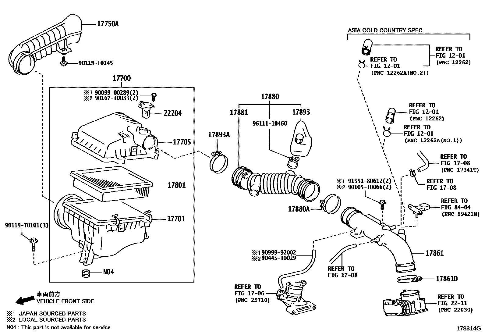 Toyota HILUX Air Cleaner EPC diagram — 178814G