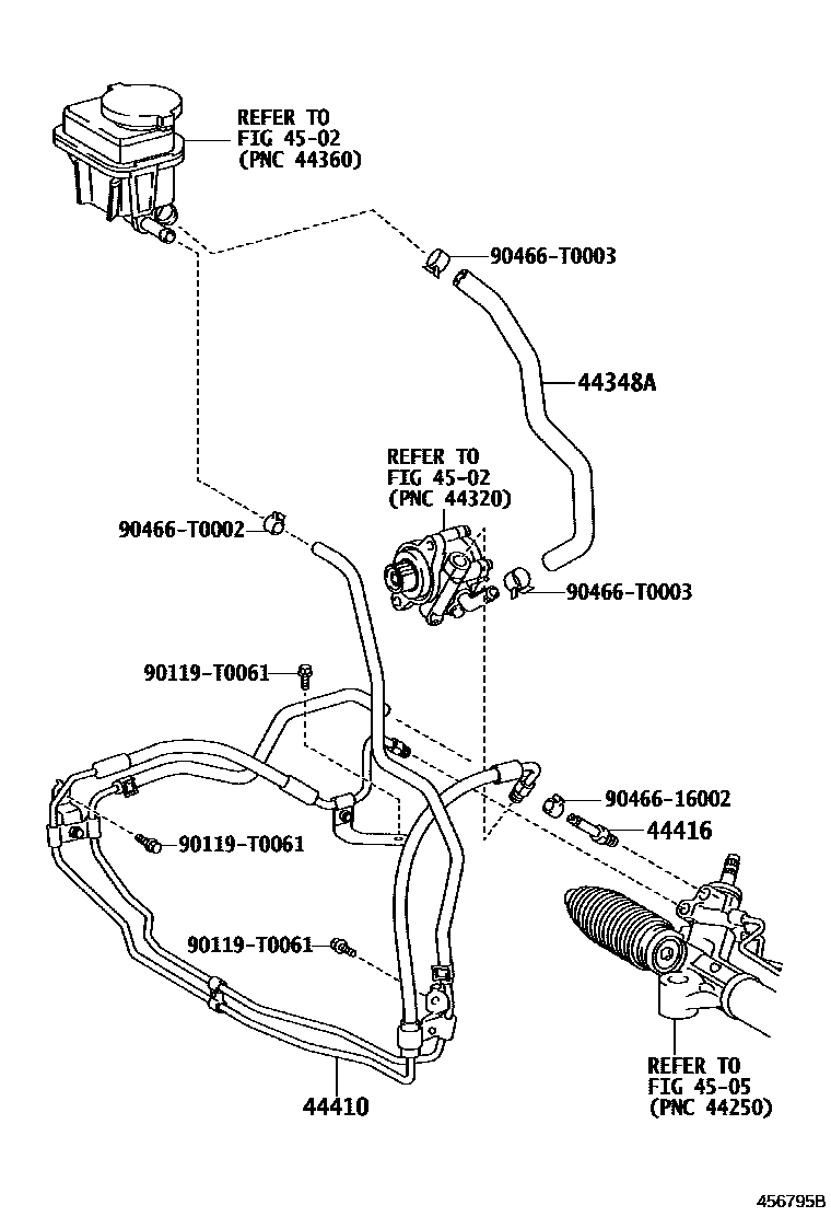 Toyota HILUX 动力转向配管 EPC diagram — 456795B