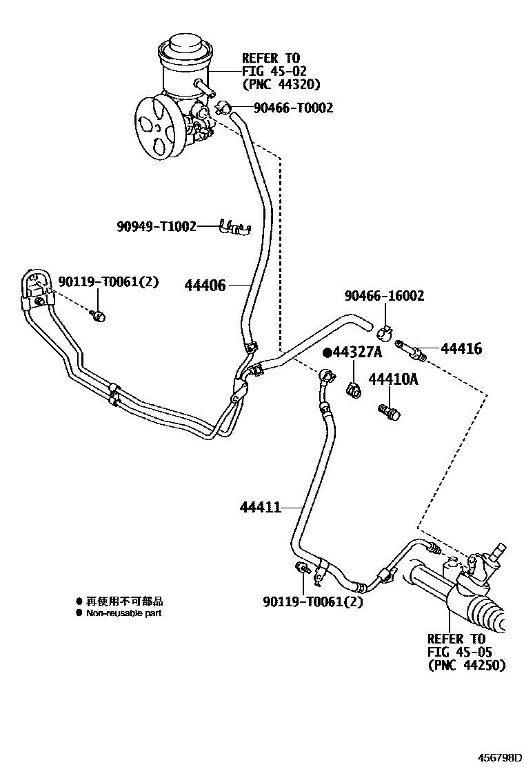 Toyota HILUX 动力转向配管 EPC diagram — 456798D