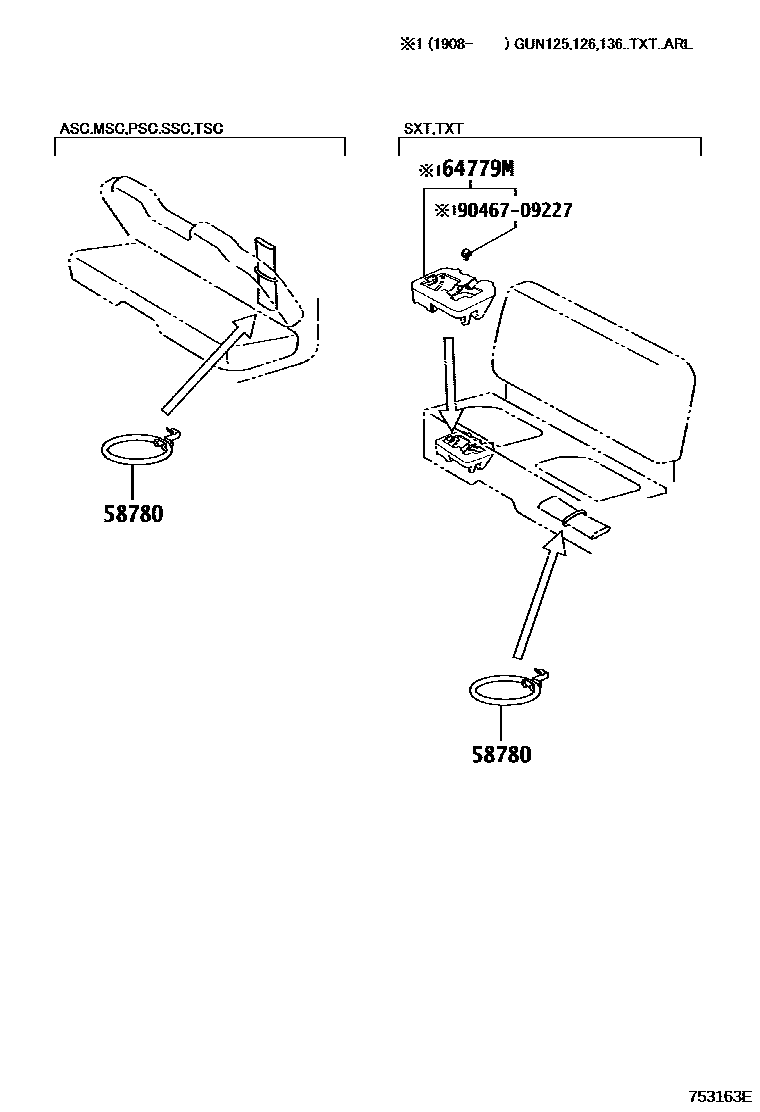 Toyota HILUX 工具箱和牌照支架 EPC diagram — 753163E
